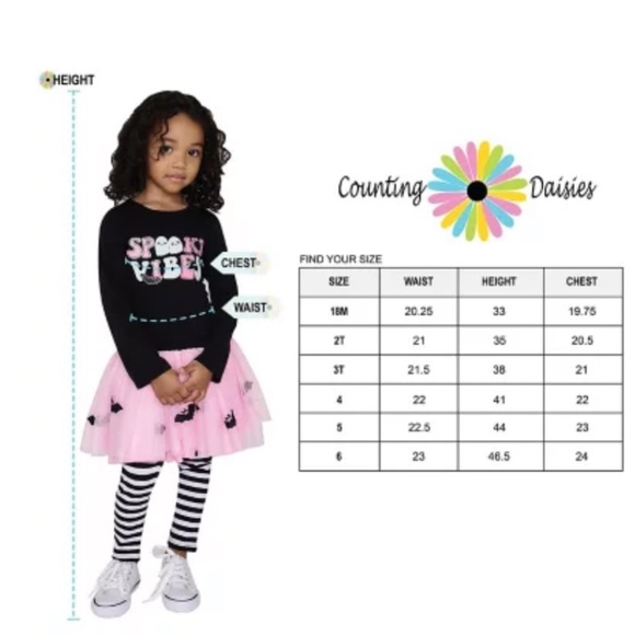 COUNTING DAISIES Girls' Halloween Spooky Vibes Tutu and Legging set size-various - Picture 6 of 7